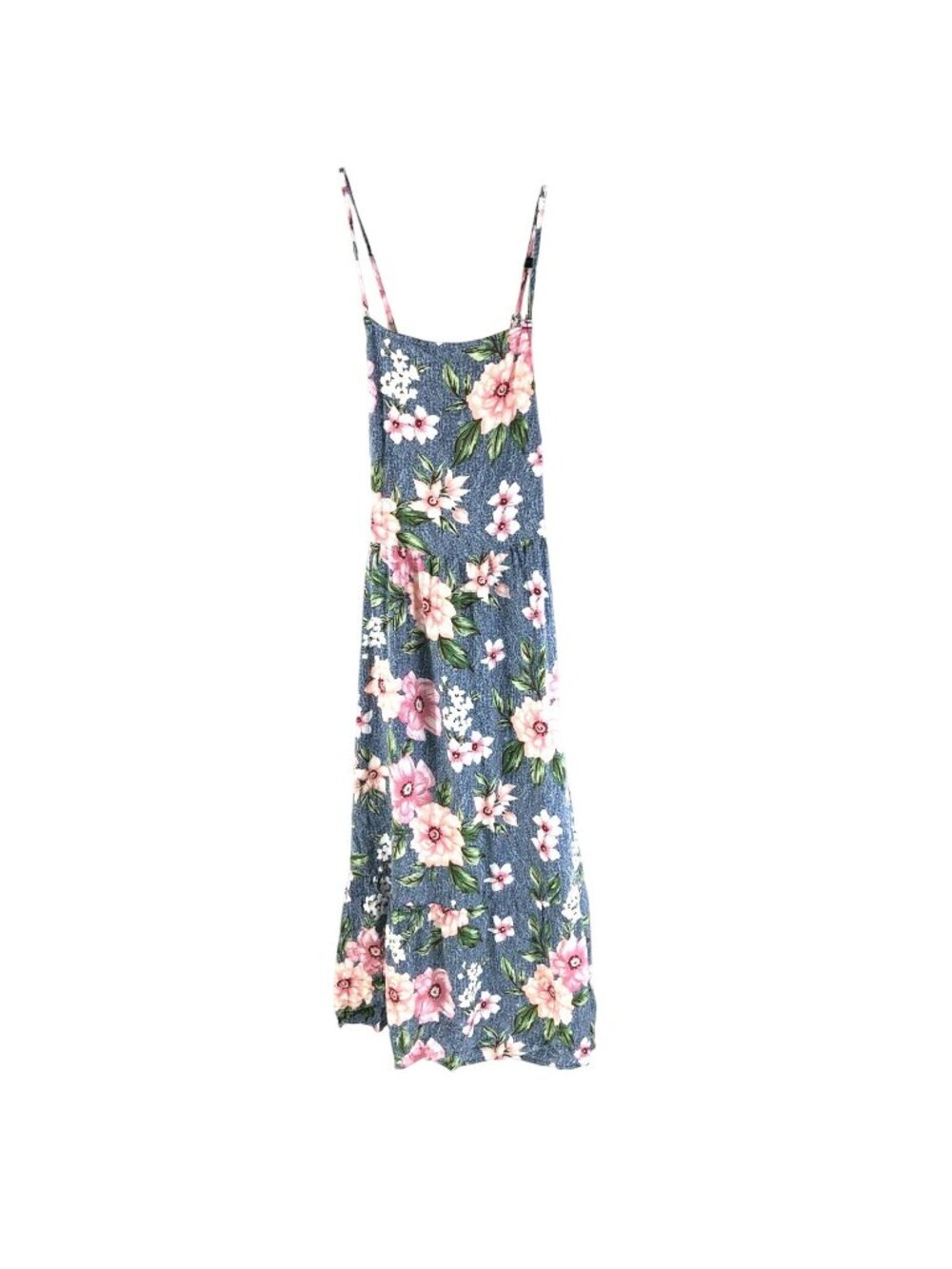 Hiatus Dress A Line Floral Crossover Spaghetti Strap Blue Pink Size S